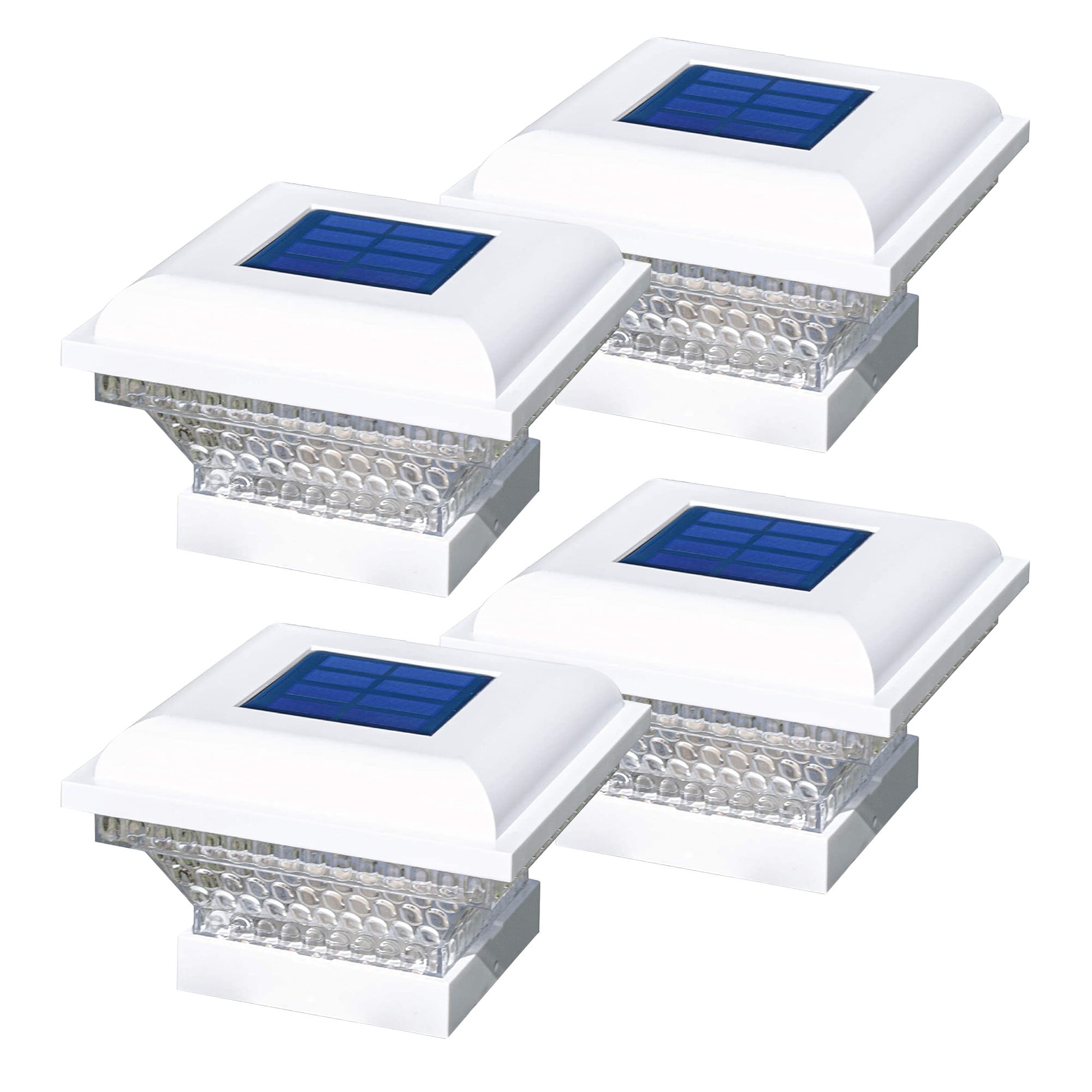 Home Zone Security White Outdoor Solar Post Cap LED Light for Deck