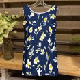 thumbnail image 3 of UPPADA Camisoles d'Été pour Femmes Col Rond Coupe Ample T-Shirts Décontractés Mode Sans Manches Vêtements de Plage Ourlet Fluide Chandails à Enfiler Hauts Plage Boho Vêtements Débardeurs pour Dames Liquidation Marine,P, 3 of 4