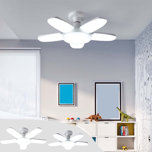 Vaidha LED Garage Lights 80W Deformable LED Garage Ceiling Lights With 5 Adjustable Panels E26 LED Shop Lights For Garage Basement Barn Light