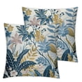 thumbnail image 2 of JRXY Throw Pillow Covers,Pillowcases,Pillow Cases,Blue Leaf Tropical Flowers Palm 2pcs White, 2 of 6