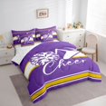 thumbnail image 3 of Homewish Cheer Team 7pcs Bedding Comforter Set For Teens Boys Girls,Girly Dreamy Dance Queen Bedding Sets Super Cozy,Geometric Stripes Queen Sheet Sets,Lightweight Room Decor,Reversible, 3 of 8