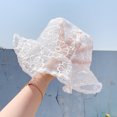 thumbnail image 2 of Transparent Mesh Lace Bucket Hat Wide Brim Packable Sun Caps Embroidered Flower Fisherman Hats for Women Girls, 2 of 8