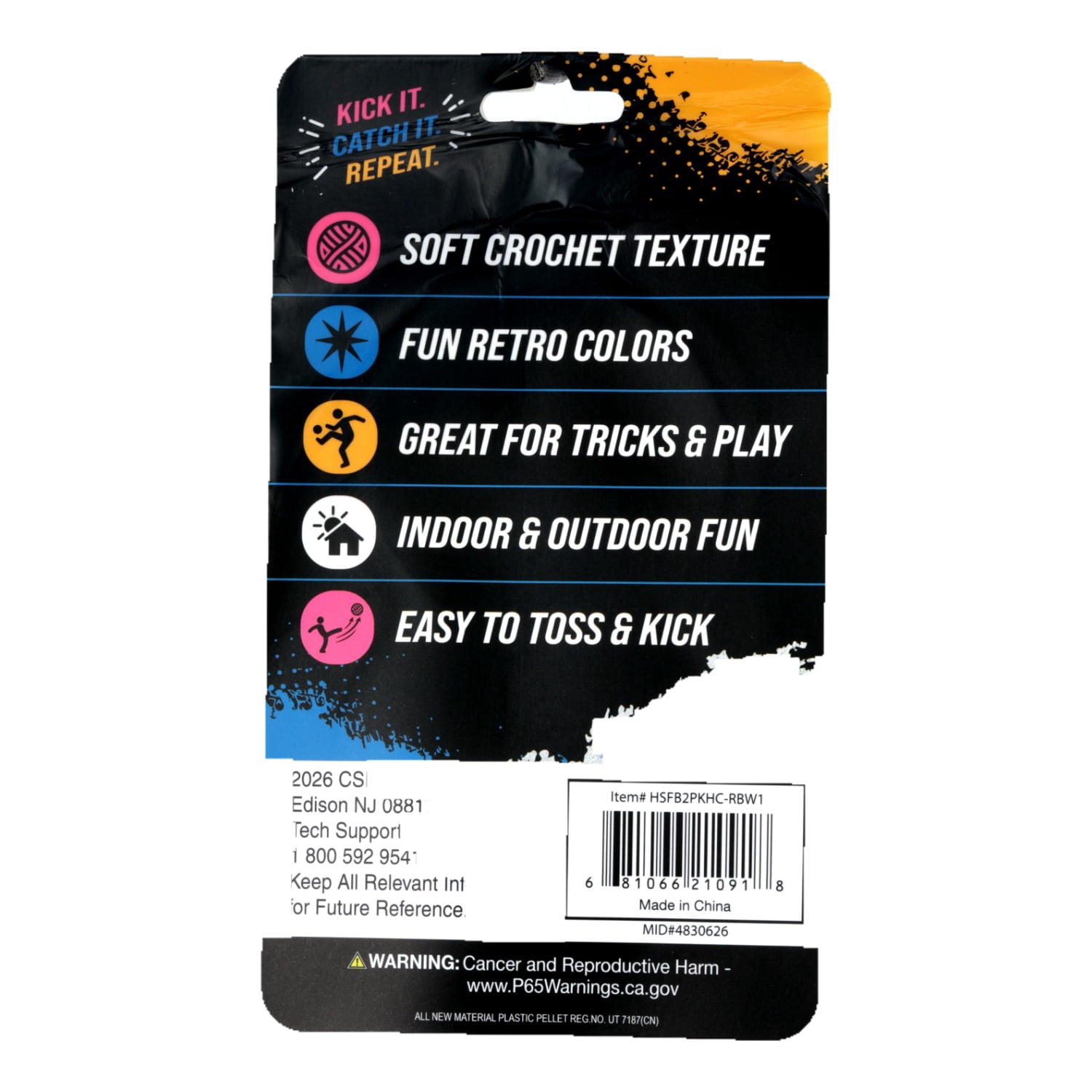 Crochet Footbag 2-Pack – 2.25 x 2 in, 40g Kick Sack Balls for Adults & Kids, Juggling & Stress Relief Toy