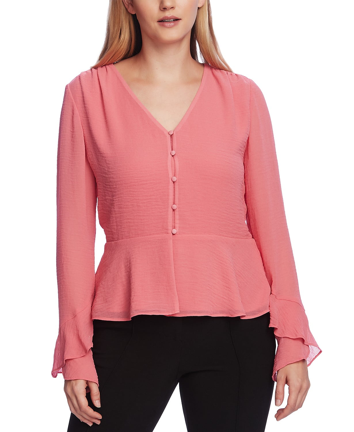 vince camuto flutter cuff blouse