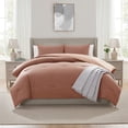 thumbnail image 3 of Virtu Comforter Sets, All Season Lightweight Reversible King Size Comforter Sets, 3-Pc Bedding Sets, Mocha brown/ivory cream, 3 of 8