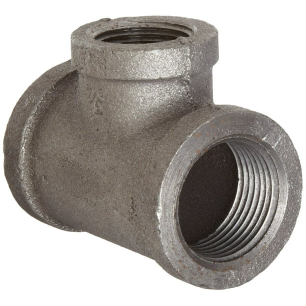 Anvil Malleable Iron Pipe Fitting Reducing Tee 1 2 X 1 2 X 3 8 Npt Female Black Finish Walmart Com