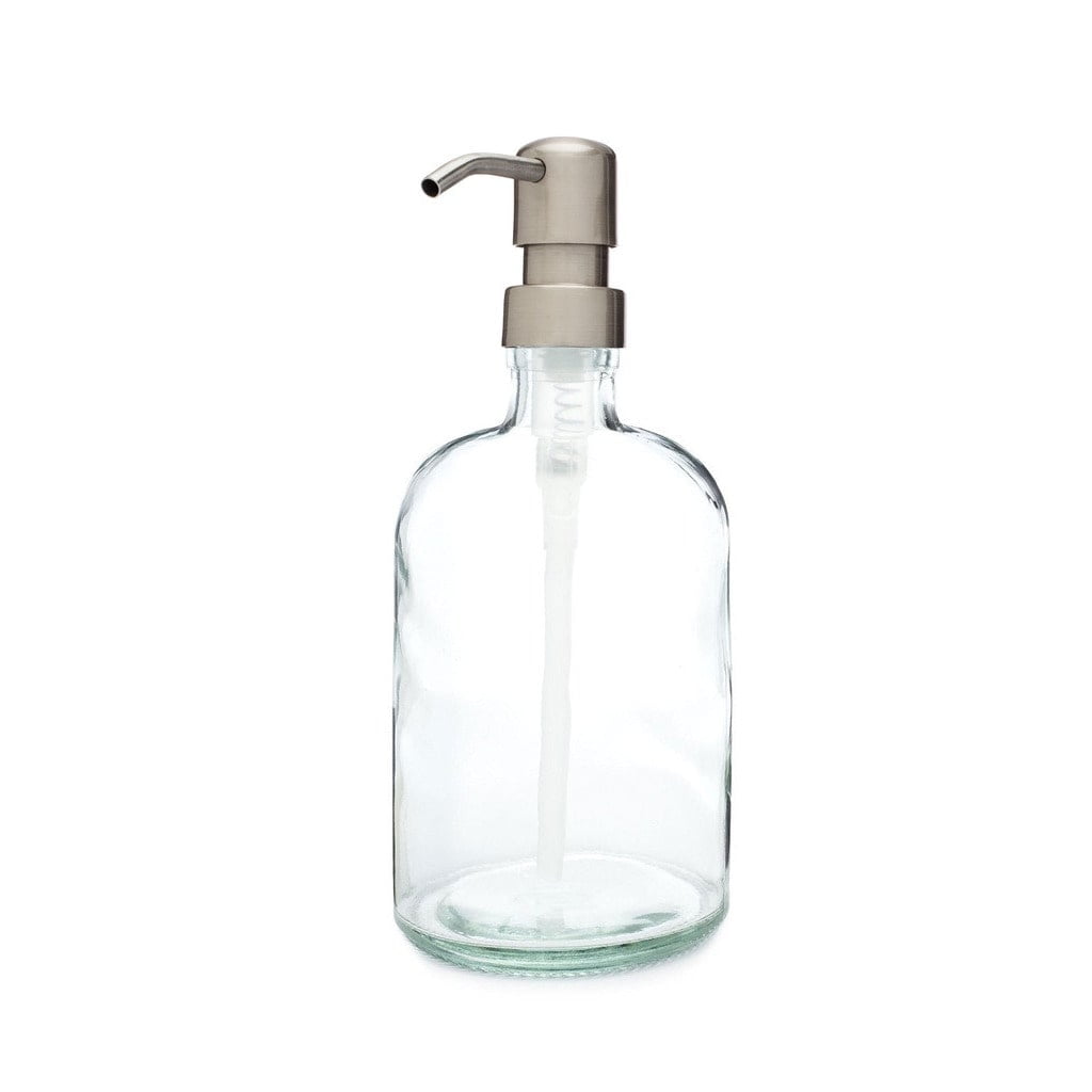 RAIL19 Clear Glass Soap Dispenser w/ Farmhouse Stainless Pump Walmart