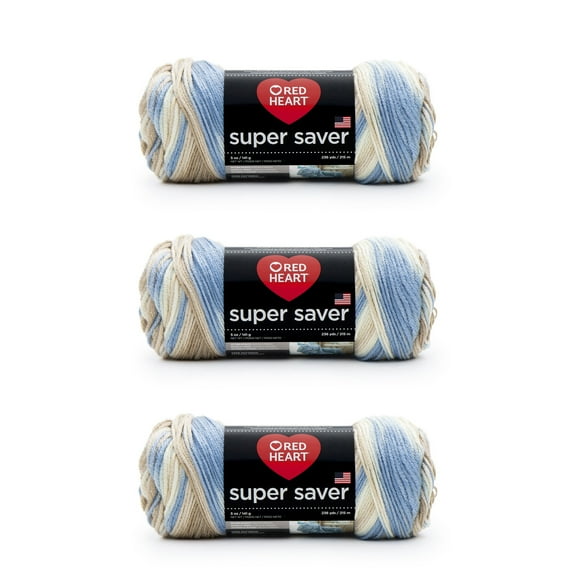 Red Heart Super Saver Yarn-Mirage, Multipack Of 3