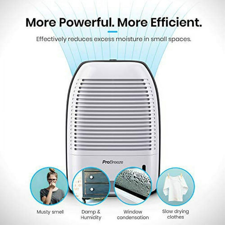 Pro Breeze Premium Electric Dehumidifiers for Bathroom Small, 2200 Cubic  Feet (250 sq ft), 52oz, Compact & Portable for Humidity in Home, Basement