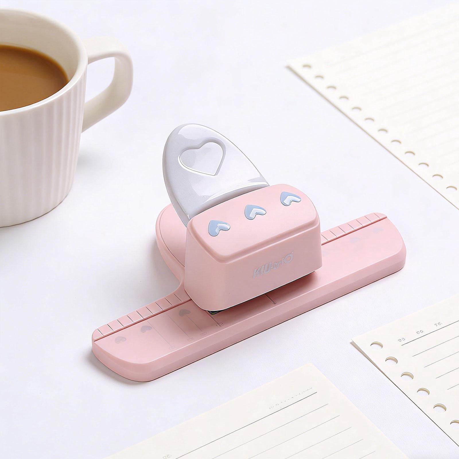 FVDPWYE Creative Border Punch DIY Hole Puncher Embosser for Greeting Cards Cardboard Pink