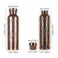 thumbnail image 5 of Copper Water Bottle 800ml – Handmade Polished Ayurvedic Copper Bottle for Drinking Water, Temperature Retention, Office, Travel, Camping, 5 of 9