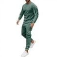 thumbnail image 1 of Ediodpoh Costumes pour Hommes Ensemble 2 Pcs Automne Décontracté Col Rond Manches Longues Pull et Pantalon de Survêtement Coupe Classique Vert TTG, 1 of 4
