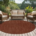 thumbnail image 5 of Dark Brown 7ft Round Rug, Farmhouse Burlap Solid Brown Color Modern Linen Texture Non-Skid Rubber Backing Large Area Rugs - Living Room Bedroom Home Office, Indoor Floor Mat Carpets Washable Rug, 5 of 9