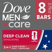 Dove Men+Care Limited Editon FIFA Body & Face Bar Soap Deep Clean, 3.75 oz 8 Bars