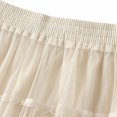 thumbnail image 6 of Mrat Straight Skirts Women's Classic High Waist Double-Layered Skirt Elastic Waist Midi Skirt High Waist A-Line Skirt S-58 Beige One Size, 6 of 8