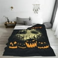 thumbnail image 3 of Halloween Holiday Pumpkin Throw Blanket 40 x 30Inch, Lightweight Soft Warm Sherpa Fleece Plush Pumpkin Blankets for Bed Chair Sofa Couch Bedroom Bedding Decor, All Season Gifts, 3 of 6