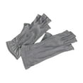 thumbnail image 2 of Guantes de seda para mujer, de medio dedo, con protección solar UV, antideslizantes, transpirables y elásticos. Gris, 2 of 9