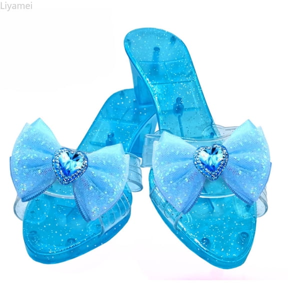 Liyamei Sparkly Bow Ballet For Girls Party Shoes With Sole Toddler Dress Sandals Girls Dress Sandals Size Blue One Size