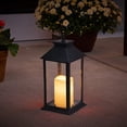 thumbnail image 5 of YAKii Hanging Glass Panes Lantern Portable Led Candle Light Operated by 3AAA Battery Use for Garden Yard, Indoor & Christmas Day Decoration etc (Black 2PCS), 5 of 9