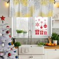 thumbnail image 5 of Yellow White Curtain Valances for Windows, Kitchen Valance Window Treatments Panel 2 Pack, Abstract Grey Chrysanthemum Flower Floral Rod Pocket Short Curtains for Bathroom Bedroom 42 x 12 Inch, 5 of 8