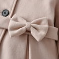 thumbnail image 4 of Toddler Girls Winter Long Sleeve Warm Woollen Coat Jacket Solid Color Bow Tie for Baby Clothes Girls Fall Outfits, 4 of 6