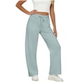 thumbnail image 2 of Straight Leg Sweat Pants for Womens High Waisted Baggy Sweatpants Casual Drawstring Workout Pants with Pockets Gray, 2 of 7