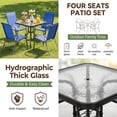 thumbnail image 6 of Pirecart Outdoor Table Furniture Set Patio Dining Table Set with 4 Stackable Textilene Chairs, Dark Blue, 6 of 15