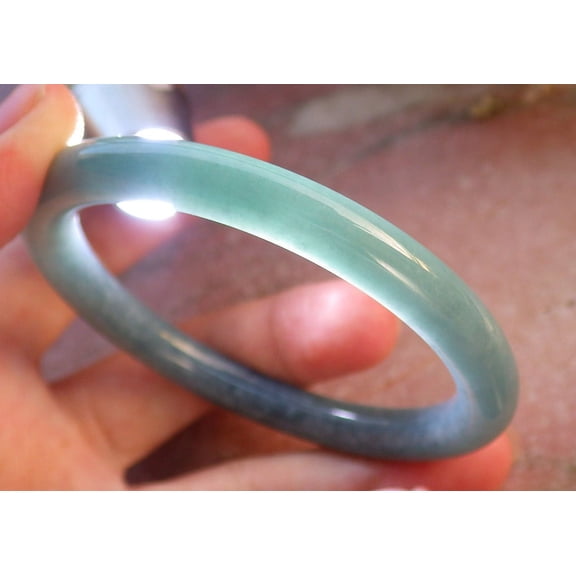 Certified Icy Green Burma Natural A JADE Jadeite Bangle Bracelet 56 mm 588711 TN