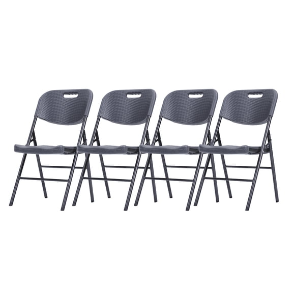 Sillas Plegbales Rattan Gris Paquete 4 LOOMBER
