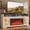White, variant on Sonegra Fireplace TV Stand with Glass Door for TVs up to 80", 70" Entertainment Center with Fireplace, Media Console for Living Room, Brown