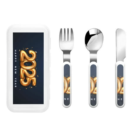 

Matuu 2025 Happy New Year 6 for Stainless Steel Kids Cutlery and Toddler Flatware Kids Utensil Set includes Knives Forks Spoons Ideal for Home and Preschools