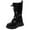 Black, variant on lnmuld Boots for Girls Stylish Autumn Girls Casual Boots Flat Thick Sole Non Durable PU Leather Comfortable Walking Footwear for Kids Size:3.5-4 Years