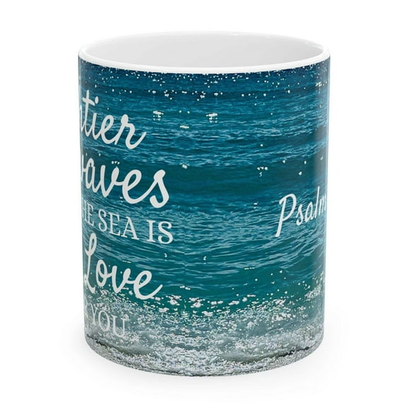 Angel Feathers Originals Mightier Than the Waves 11 oz White Ceramic Mug