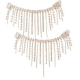 thumbnail image 3 of YLSHRF 2pcs Rhinestones Tassel Chain Rhinestone Trim Chain Fringe Clear Appliques, 3 of 8