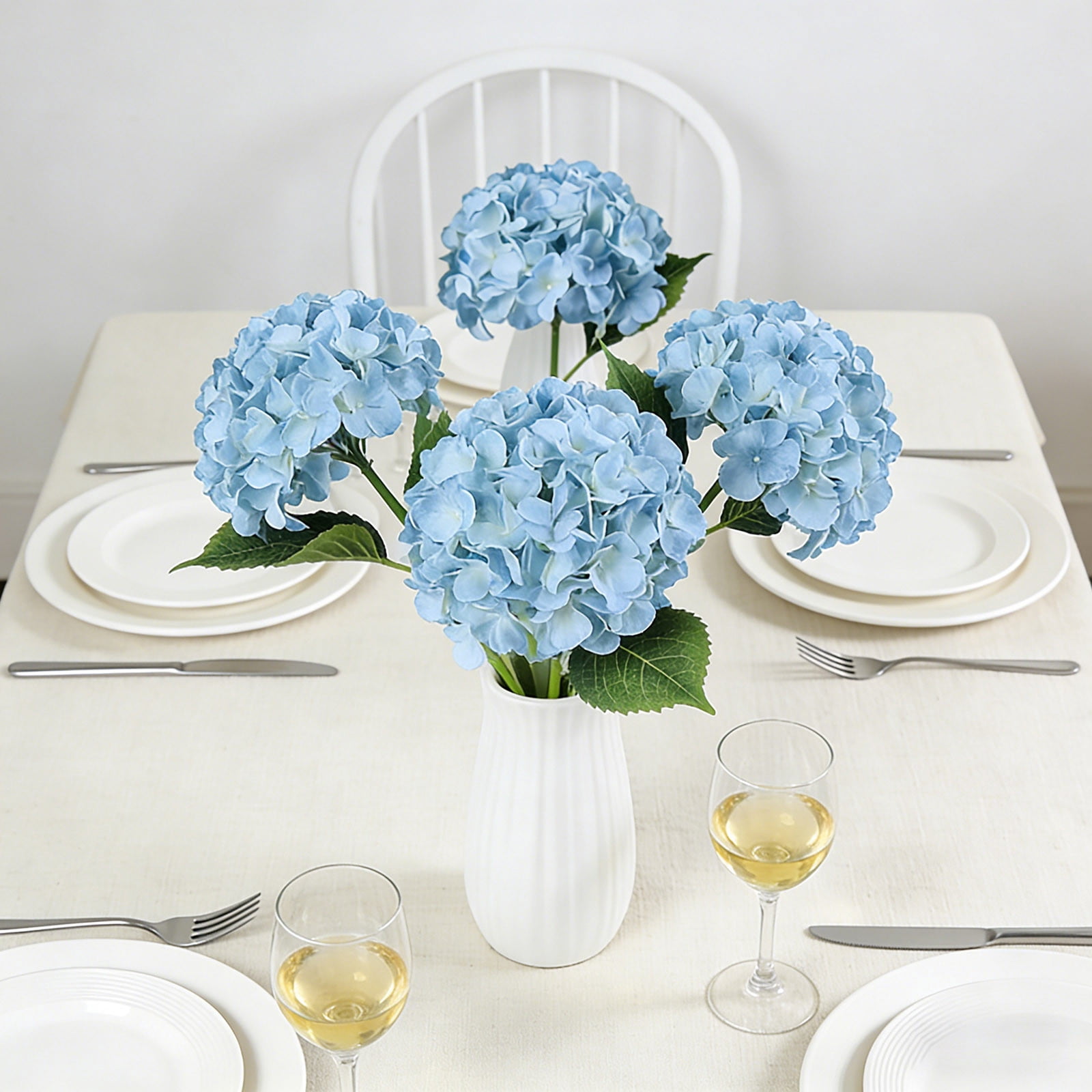 Realistic Artificial Hydrangea Large Flowers, Artificial Dry Flowers for Outdoor Wedding Christmas Office, Family Party Living Room Table Decoration 6 Pcs
