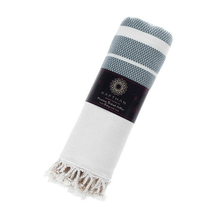 Kafthan, Bianca Turkish Towel, Premium 100% Turkish Cotton, Quick Drying & Soft, Dark Grey, 35"x67"