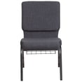 thumbnail image 7 of 4 Pk. 18.5''W Dark Gray Fabric Church Chair, Book Rack - Silver Vein Frame, 7 of 7