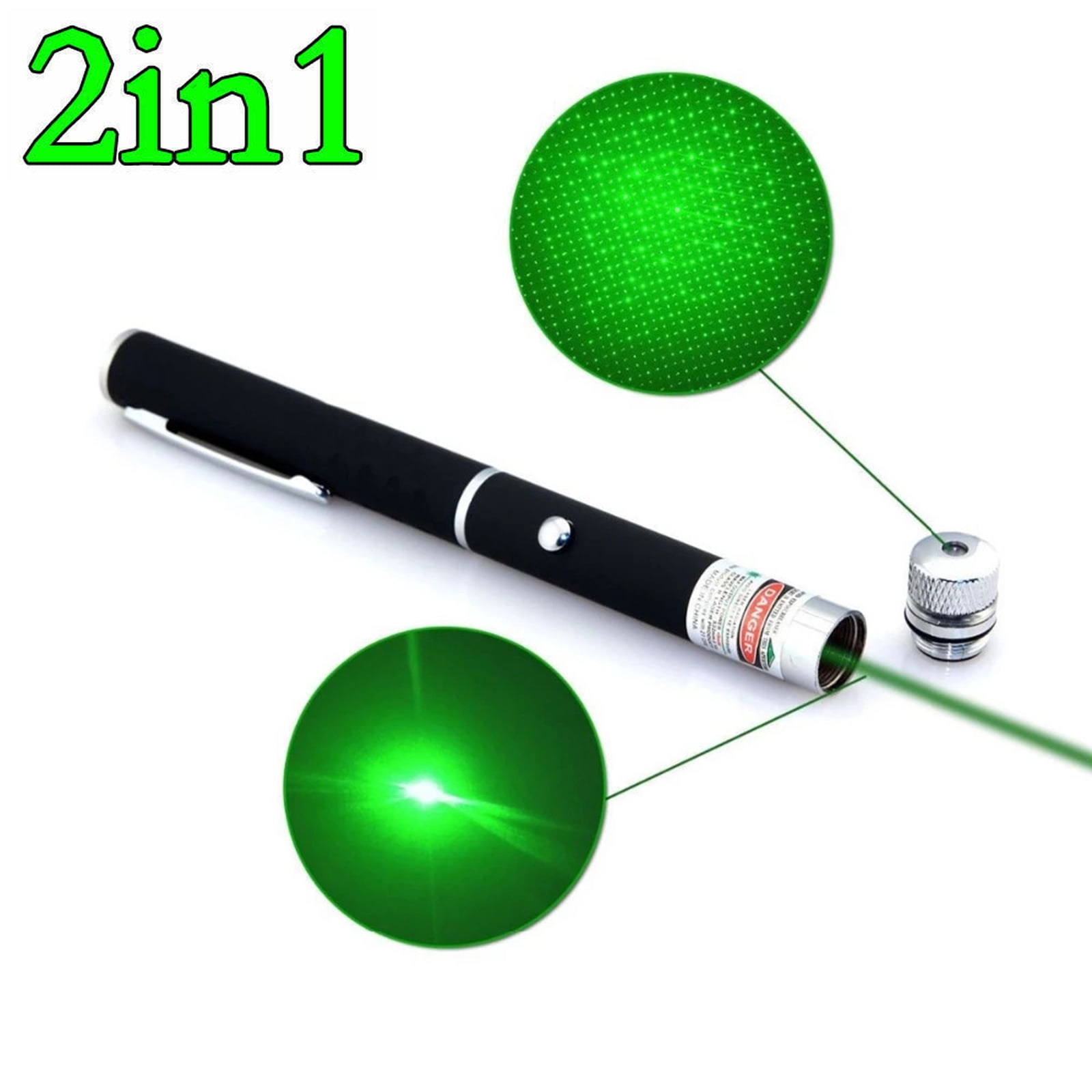 10PACK 532nm Green 2in1 Laser Pointer Pen Visible Beam Light Lazer for Pets Cat Dog Toys(Not Include Battery)