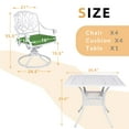 thumbnail image 7 of W WARMHOL 5 Piece Patio Dining Set, Outdoor Table and Chairs Set for 4 Cushioned Swivel Rocking Chairs and 35.2" Square Table, All-Weather Cast Aluminum Patio Funiture Set, 2.2" Umbrella Hole, White, 7 of 7