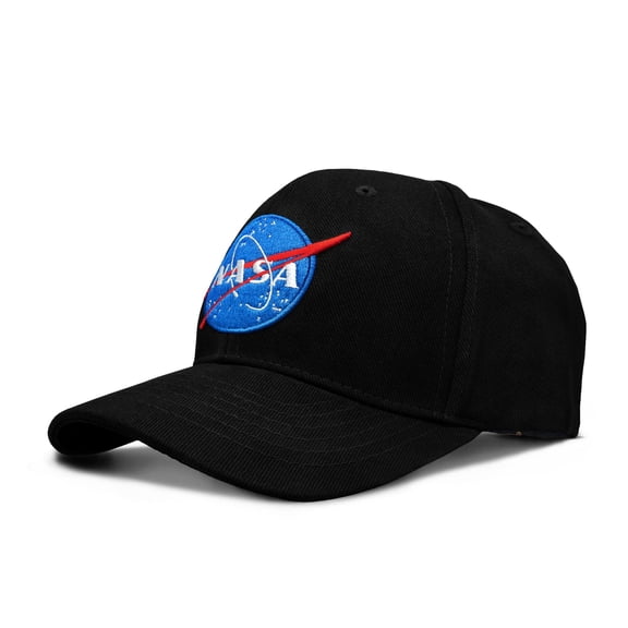 Tee Luv NASA Embroidered Logo Baseball Cap, Black