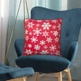 thumbnail image 6 of PAVILIA Snowflake Red Throw Pillow Covers with Pom Pom 20x20 Set of 2, Christmas Decorative Pillow Cases for Bedroom, Holiday Small Pillows Set for Bed, Velvet Winter Plush Cushion Covers Sofa Couch, 6 of 7