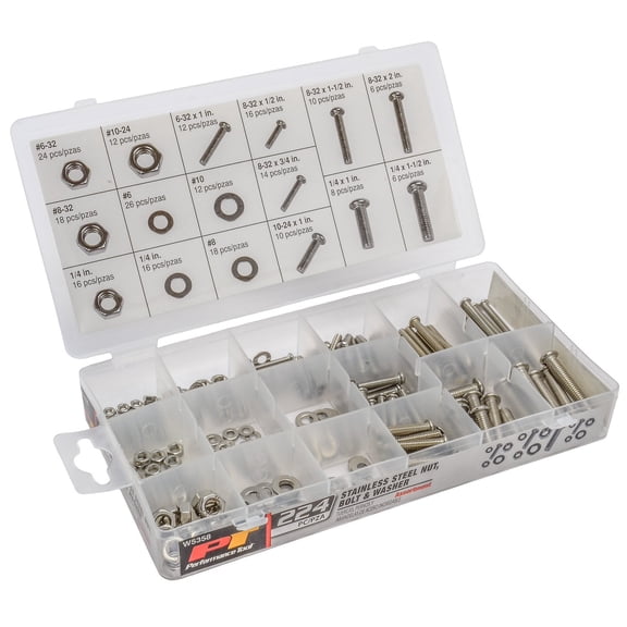 JEGS Nut, Bolt & Washer Assortment Stainless Steel