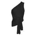 thumbnail image 4 of Top corto de encaje con un solo hombro para mujer - Tirantes finos y espalda descubierta - Poliéster - Para salir en verano - Tallas S-L, 4 of 4
