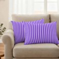 thumbnail image 2 of Blue Purple Outdoor Waterproof Pillow Covers, Geometric Vertical Striped Solid Rainbow Decorative Rectangle Throw Pillowcase Sofa Cushion Sham for Patio/Couch/Chair, 20"x12" 2 Pack, 2 of 8