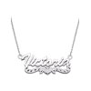 Personalized Planet Large 3D Script Name with Diamond-Cut Heart Tail Sterling Silver Necklace, 18"