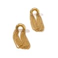 thumbnail image 2 of Aretes largos de cadenas de oro laminado, 2 of 9