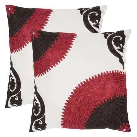 18 Inch X 18 Inch Multi Decorative Pillow With Embroidered Details