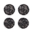 thumbnail image 1 of 4pcs Black Lace Nipple Covers Soft Silicone Reusable Adhesive Waterproof Breast Nipple Coverage Patch, 1 of 5