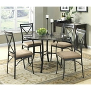 DOREL LIVING Mainstays 5-Piece Faux Marble Top Dining Set