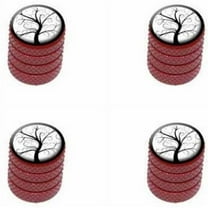 Tree of Life Tire Rim Wheel Aluminum Valve Stem Caps, Multiple Colors